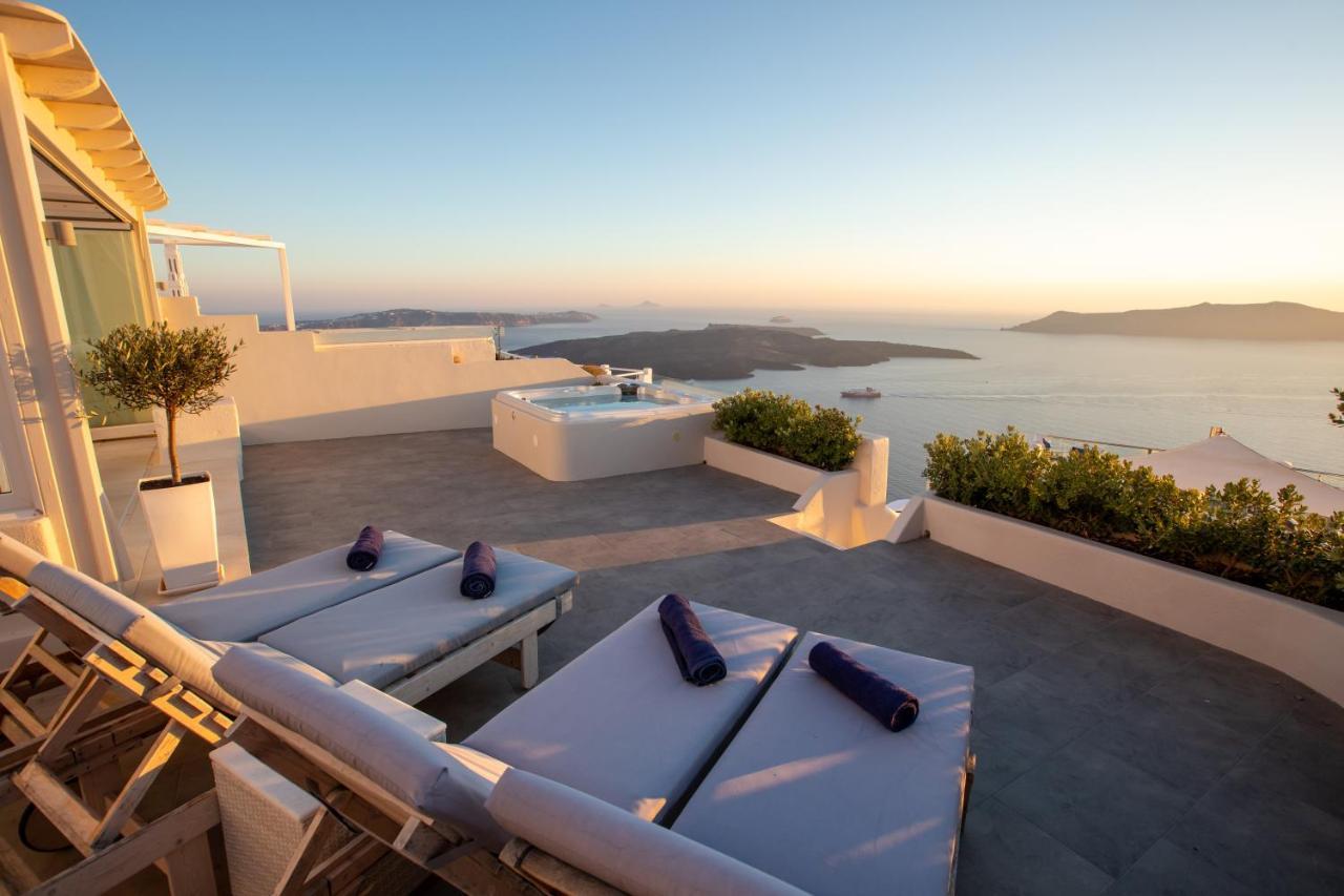 Sunset View Villa Santorini - With Outdoor Jacuzzi Firostefani Exterior photo